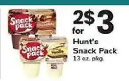 Safeway Hunt's Snack Pack offer