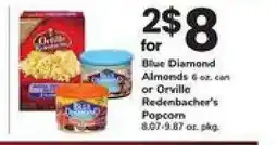Safeway Blue Diamond Almonds or Orville Redenbacher's Popcorn offer