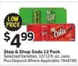 Stop&Shop Stop & Shop Soda 12 Pack offer
