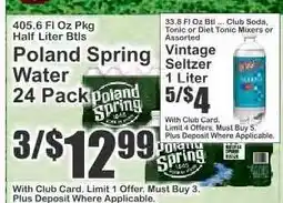 Key Food Poland Spring Water offer