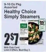 Key Food Healthy Choice Simply Steamers offer