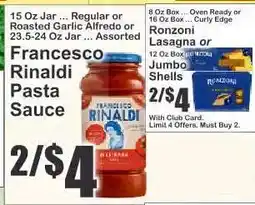 Key Food Francesco Rinaldi Pasta Sauce offer
