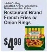 Key Food Restaurant Brand French Fries or Onion Rings offer