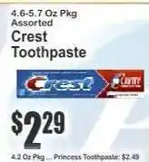 Key Food Crest Toothpaste offer