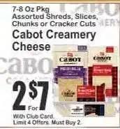 Key Food Cabot Creamery Cheese offer