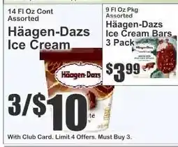 Key Food Häagen Dazs Ice Cream offer