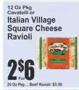 Key Food Italian Village Square Cheese Ravioli offer