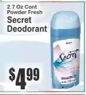 Key Food Secret Deodorant offer