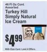 Key Food Turkey Hill Simply Natural Ice Cream offer
