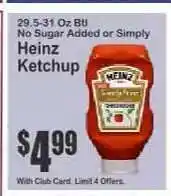 Key Food Heinz Ketchup offer