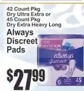 Key Food Always Discreet Pads offer