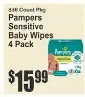 Key Food Pampers Sensitive Baby Wipes 4 Pack offer