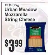 Key Food Urban Meadow Mozzarella String Cheese offer