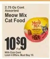 Key Food Meow Mix Cat Food offer
