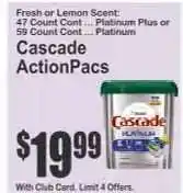 Key Food Cascade Actionpacs offer