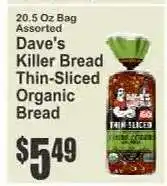 Key Food Dave's Killer Bread Thin-Sliced Organic Bread offer