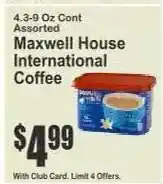 Key Food Maxwell House International Coffee offer