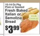 Key Food Fresh Baked Italian or Semolina Bread offer