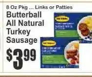 Key Food Butterball All Natural Turkey Sausage offer