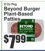 Key Food Beyond Burger Plant-Based Patties offer