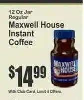 Key Food Maxwell House Instant Coffee offer