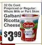 Key Food Galbani Ricotta Cheese offer