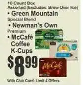 Key Food McCafe Coffee K-cups offer