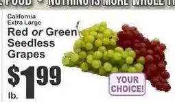 Key Food Red or Green Seedless Grapes offer