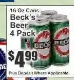 Key Food Beck's Beer offer