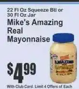 Key Food Mike's Amazing Real Mayonnaise offer