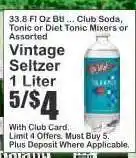 Key Food Vintage Seltzer offer