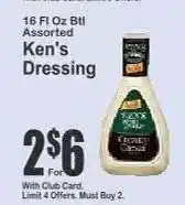 Key Food Ken's Dressing offer