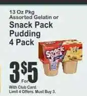 Key Food Snack Pack Pudding 4 Pack offer