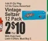Key Food Vintage Seltzer 12-Pack offer