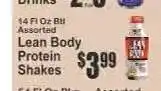 Key Food Lean Body Protein Shakes offer