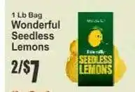 Key Food Wonderful Seedless Lemons offer