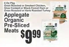 Key Food Applegate Organic Pre-Sliced Meats offer