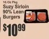 Key Food Suzy Sirloin 90% Lean Burgers offer