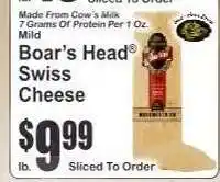 Key Food Boar's Head Swiss Cheese offer