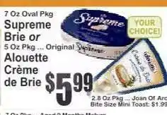 Key Food Supreme Brie or Alouette Crème de Brie offer
