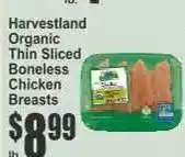 Key Food Harvestland Organic Thin Sliced Boneless Chicken Breasts offer