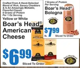 SuperFresh Yellow or White Boar's Head American Cheese offer