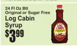 SuperFresh 24 Fl Oz Btl Original or Sugar Free Log Cabin Syrup offer