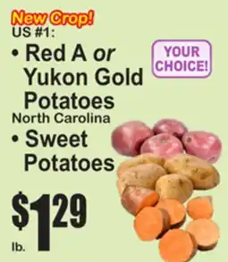 SuperFresh US #1 Red A or Yukon Gold Potatoes, North Carolina Sweet Potatoes offer