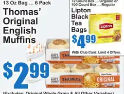 SuperFresh Thomas' Original English Muffins offer