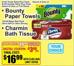 SuperFresh • Bounty Paper Towels • Charmin Bath Tissue offer