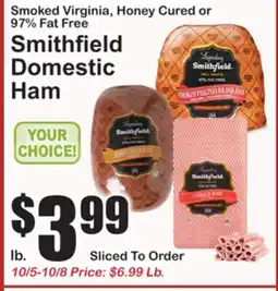 SuperFresh Smithfield Domestic Ham offer