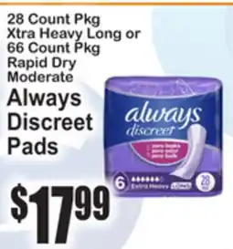 SuperFresh Always Discreet Pads offer