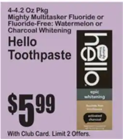 SuperFresh Hello Toothpaste offer