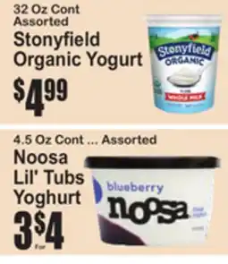 SuperFresh Stonyfield Organic Yogurt, Noosa Lil' Tubs Yoghurt offer